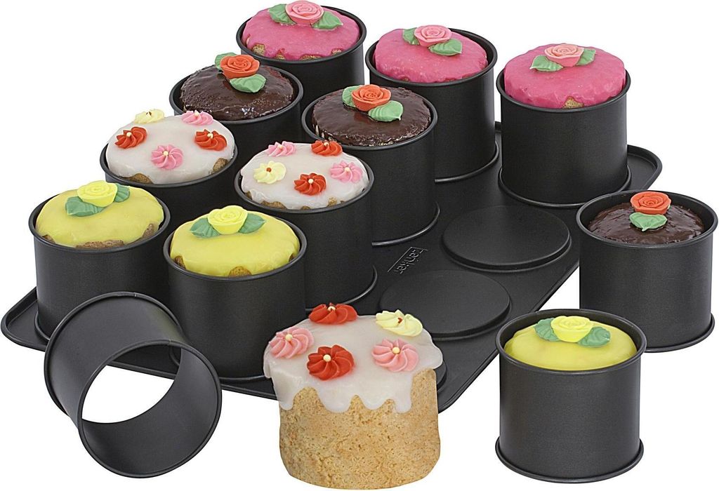 ZENKER Backblech Mini-Törtchen 12er Set 38x30cm Ø8,5cm Produktbild 4