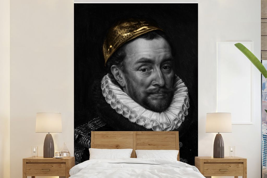 MuchoWow Fototapete für Wohnzimmer oder Schlafzimmer Wandtapete Vinyl Motivtapete Wilhelm von Oranien - Adriaen Thomasz - Gold - 180x280 cm - Wa...