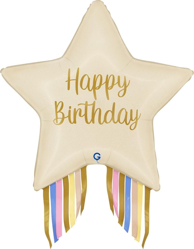 29" Folienballon Shape Stern Happy Birthday | 74 cm