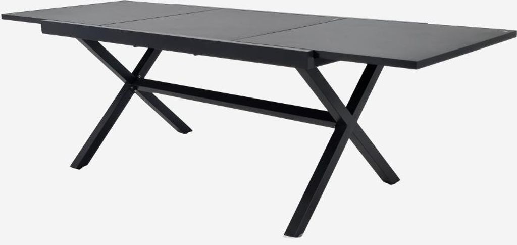 sweeek - Ausziehbarer Gartentisch aus Aluminium für 8 Personen - Anthrazit