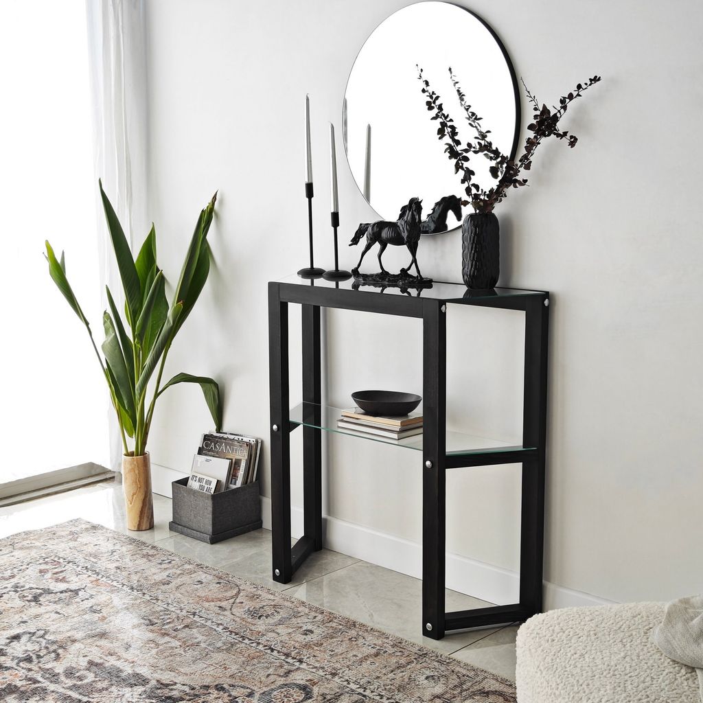 Skye Decor, Trapezoid - Anthracite, Kommode, 100 % MASSIVES HOLZ, Anthrazit, 85 x 31 x 85 cm