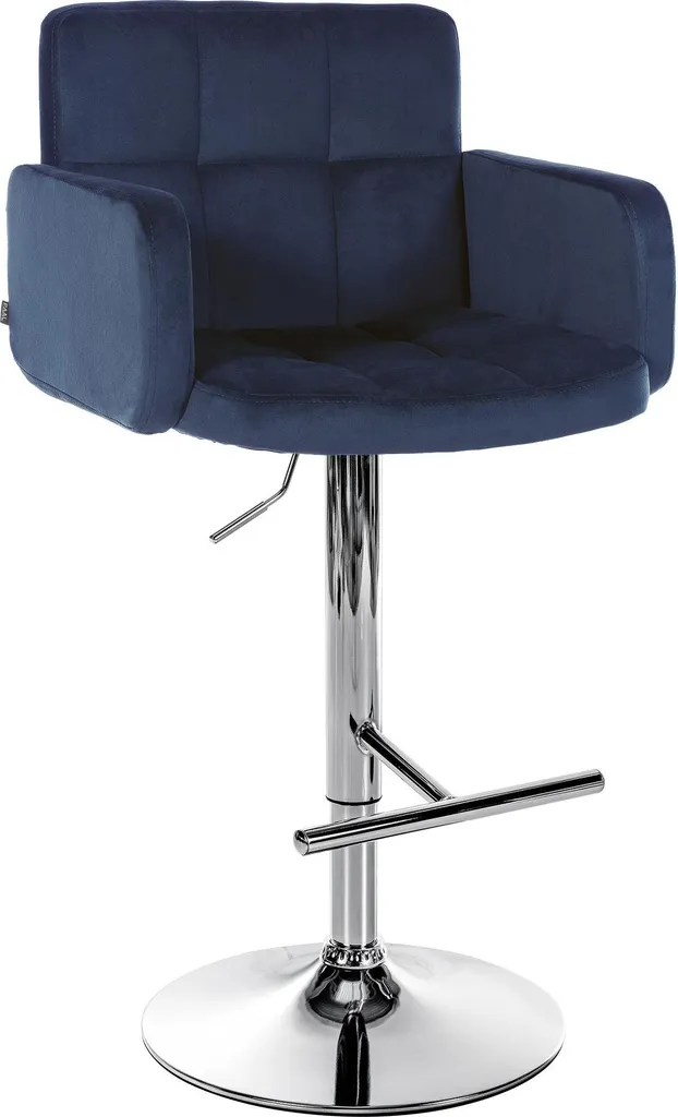 Chaise de bar pour îlot de cuisine Los Angeles gris foncé et chrome