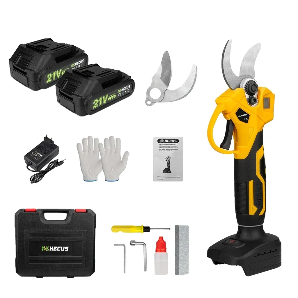 Tagliasiepi elettrico, motore brushless, lama Acciaio al carbonio ad alta lega, 2 batterie scatola di plastica