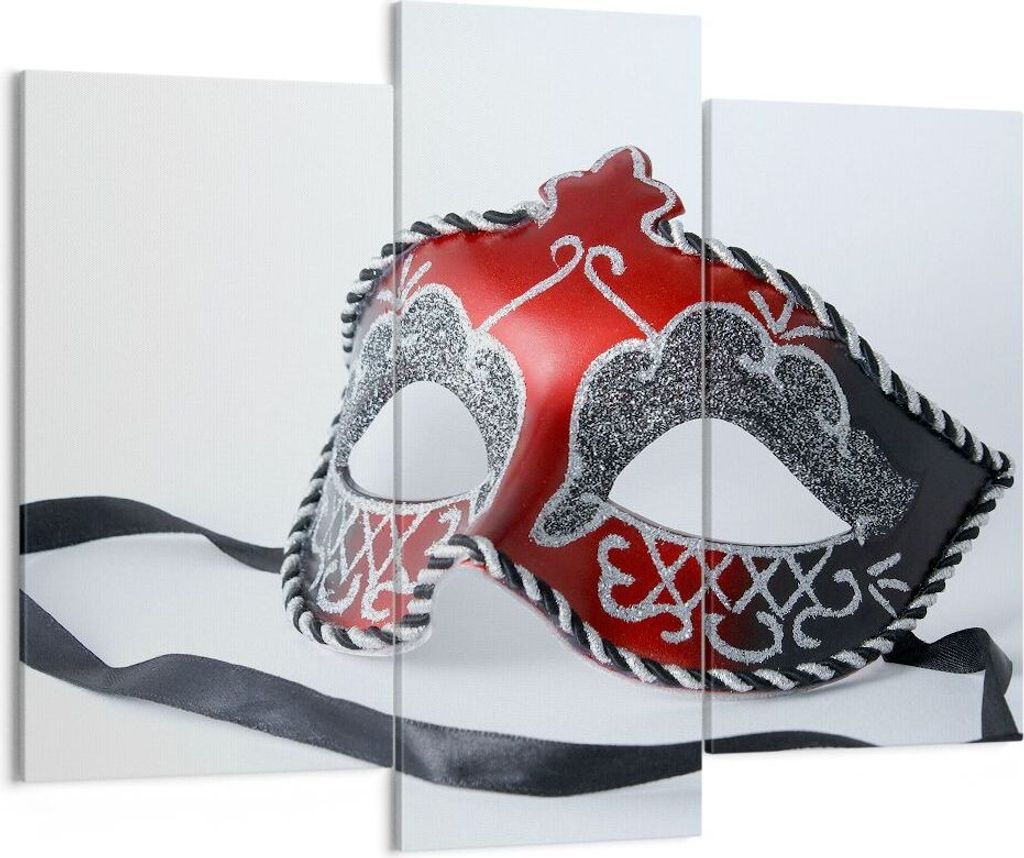 Bild auf Leinwand - Leinwandbild - Venedig Karneval Maske - 130x100cm - Wand Bild - Wanddeko - Leinwanddruck - Bilder - Kunstdruck - Wanddekoration...