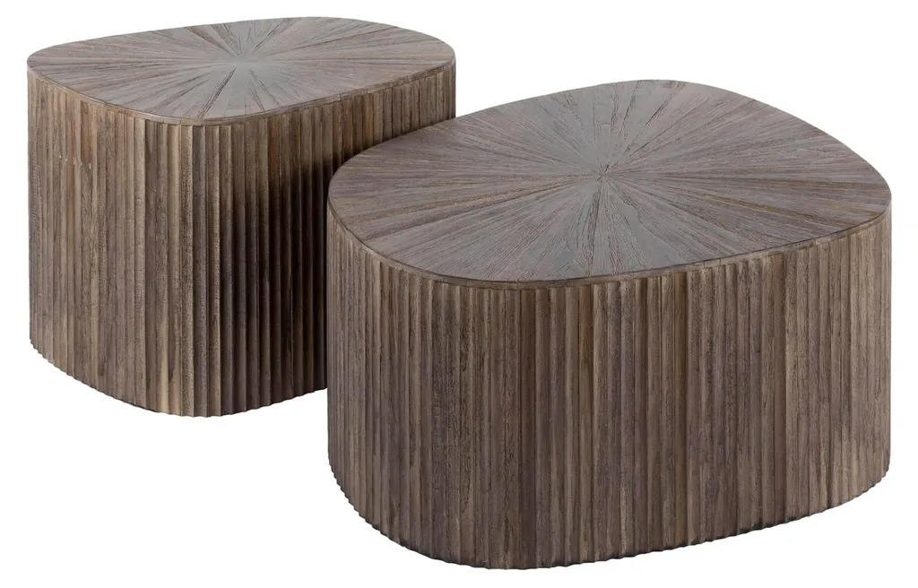 Table basse FURNLUX Maya Teck 73 cm : gagnez de la place avec ce lot de 2