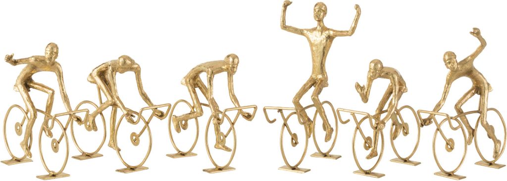 Radfahrern Poly/Metall Gold Small 6 Sortiert