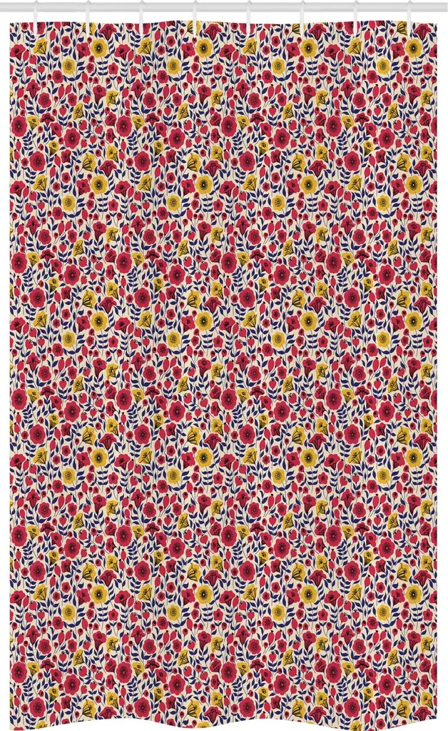 Tenda Doccia ABAKUHAUS 120x180 cm - Fiori in Tessuto Anti-Goccia