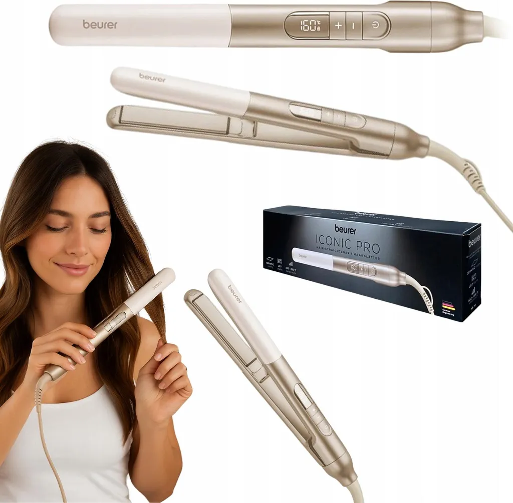 Beurer HS 70 ICONIC Pro Lisseur Professionnel Technologie Titane Or