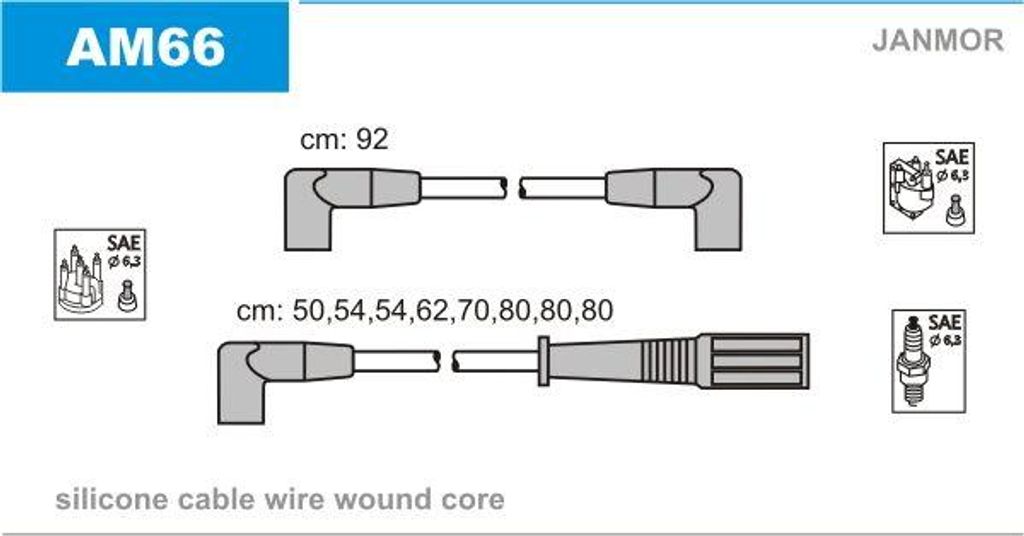 JANMOR AM66 Zündkabelsatz OE kompatibel mit Cherokee