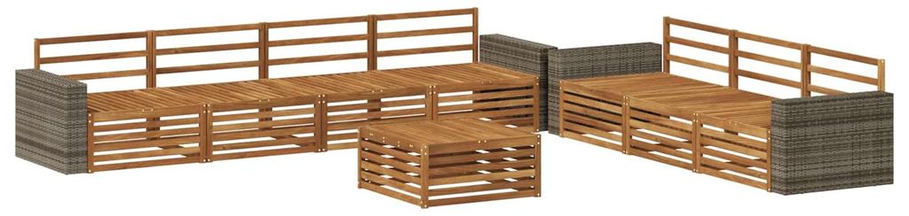 vidaXL Outdoor-Sofagarnitur 8 pcs Natur 79 x 79 x 37 cm