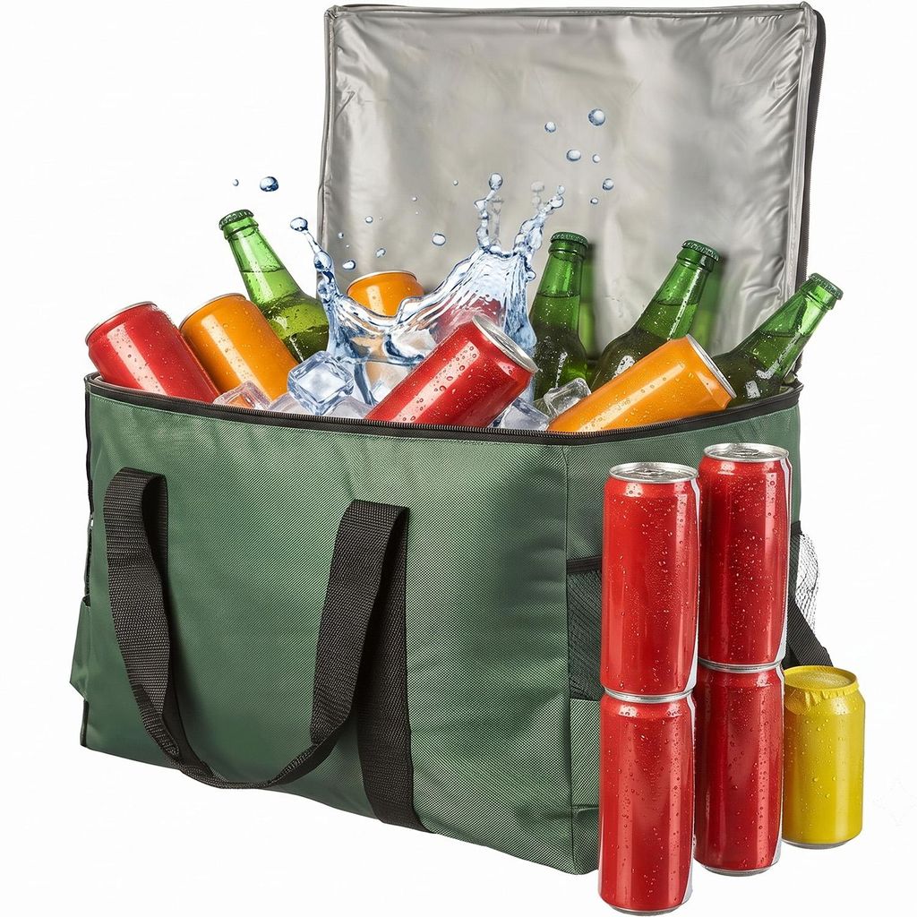 XXL Koeltas 45 liter, opvouwbaar, in groen - Grote Productafbeelding 