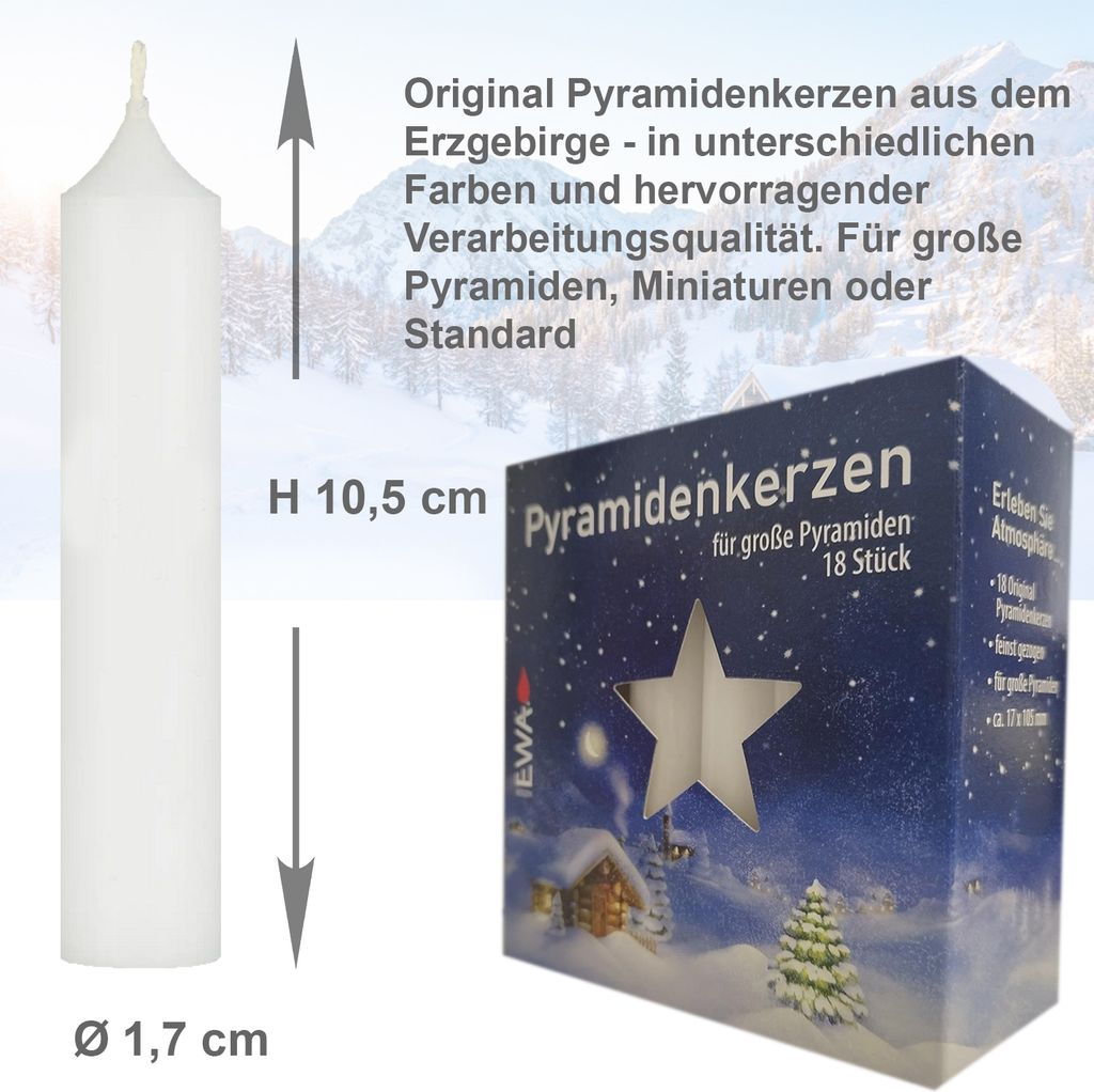 Pyramidová svíčka 18 bílá 18x105mm Obrázek produktu 15