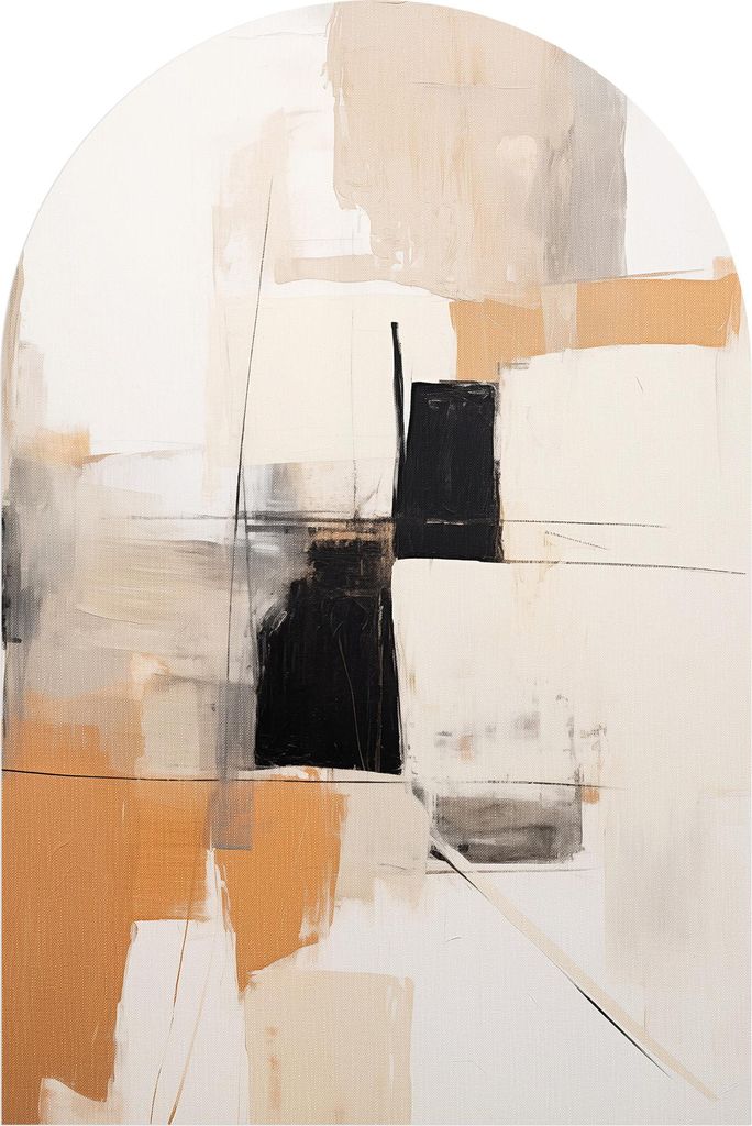 DEQORI Fototapete Rundbogen 120x180 cm 'Sandige Komposition' Wand Tapete Leinwand Sticker