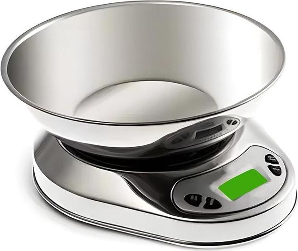 Elektronische Küchenwaage mit Schüssel bis 5 kg, Metall, 1 g genau PRO-K5C