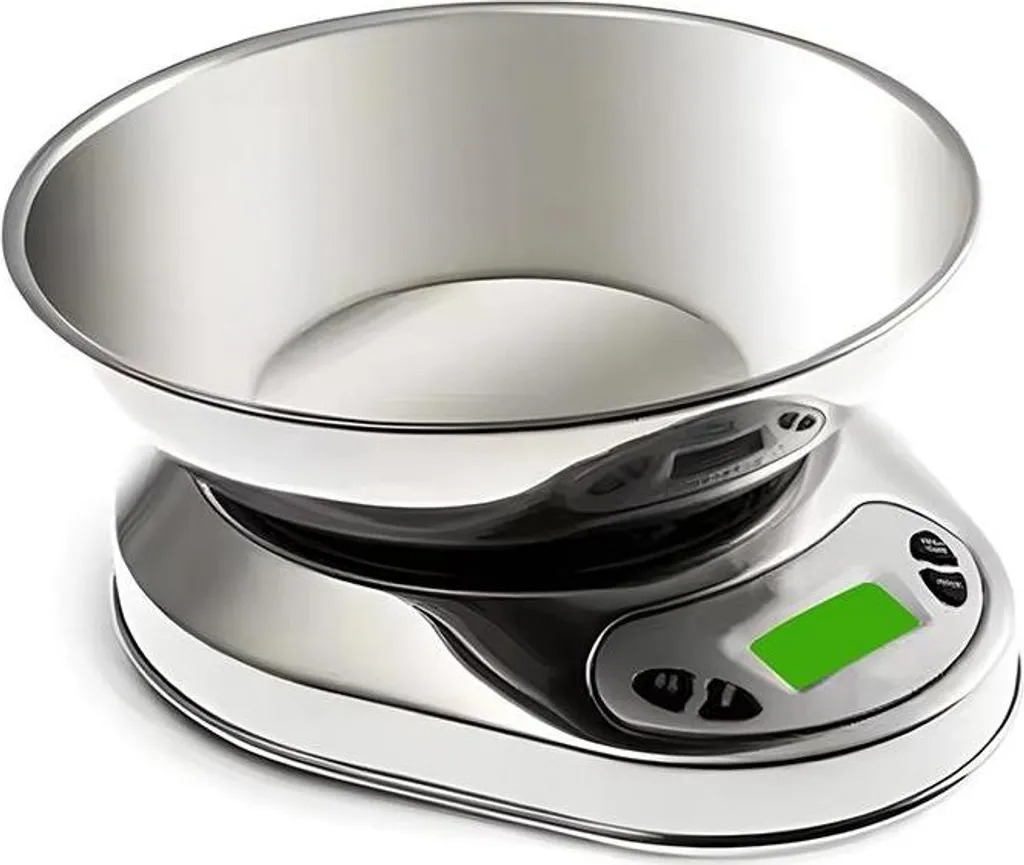 Balance de cuisine pour pâtisserie 5 kg, précision 1 g, bol métal