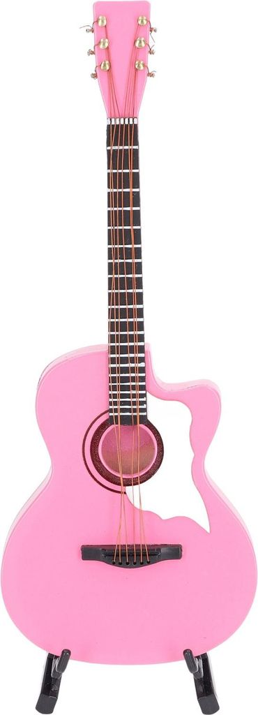 Gitarrenmodell, rosafarbenes Buchenmaterial, präzises Design, 18 cm, Musikinstrument zum Spielen, tolle Geschenke