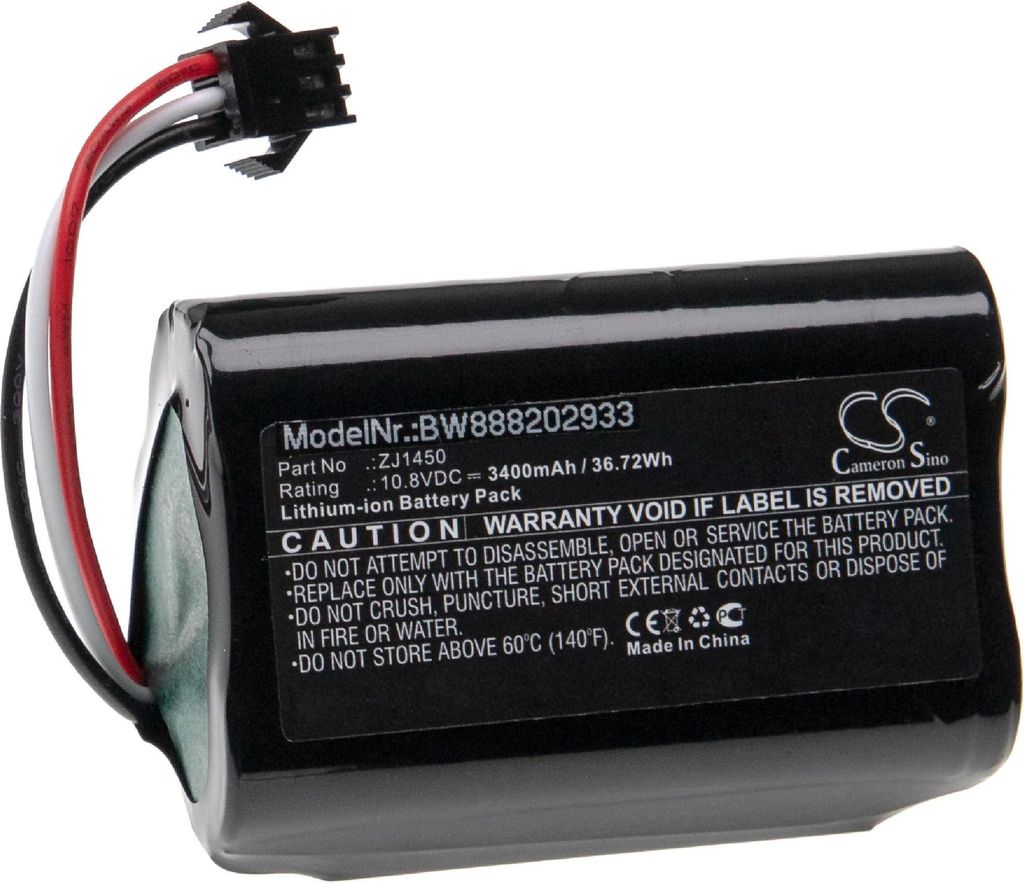 vhbw Akku Ersatz für Ecovacs ZJ1450, DA60-Darfon für Saugroboter (3400 mAh, 10,8 V, Li-Ion)