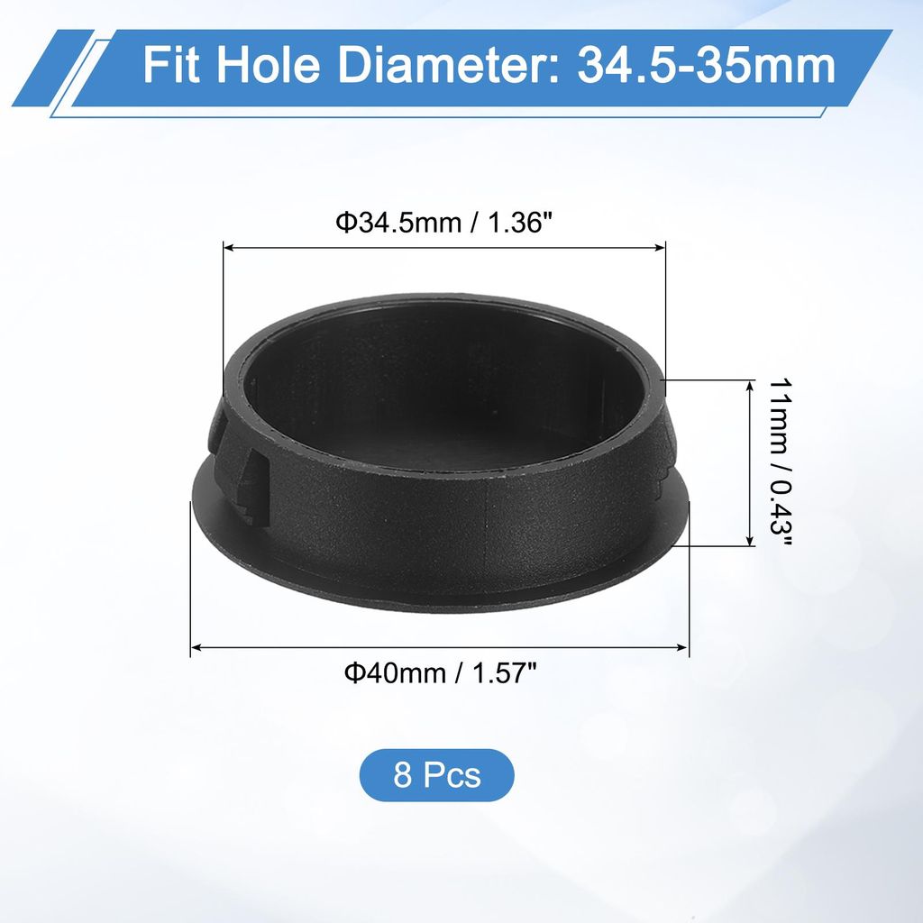 8 Stš¹ck 35mm (1-3/8") Abdeckkappen fš¹r Bohrl?cher, Nylon Blindstopfen Abdeckstopfen Schwarz, runde Schnappverschluss Bohrungen fš¹r Bohrl?c...