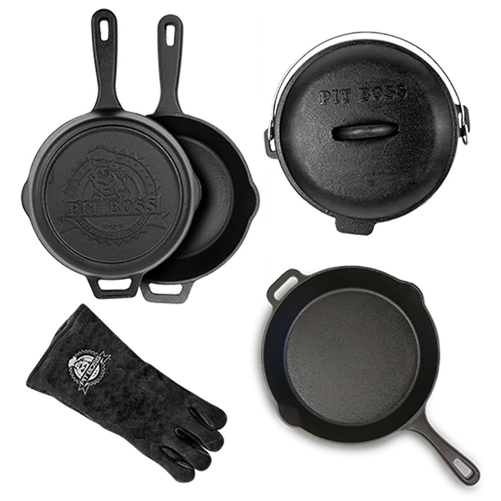 PIT BOSS - Gusseisen Komplettset PRO - 6tlg - Dutch Oven Set aus Eisenguss