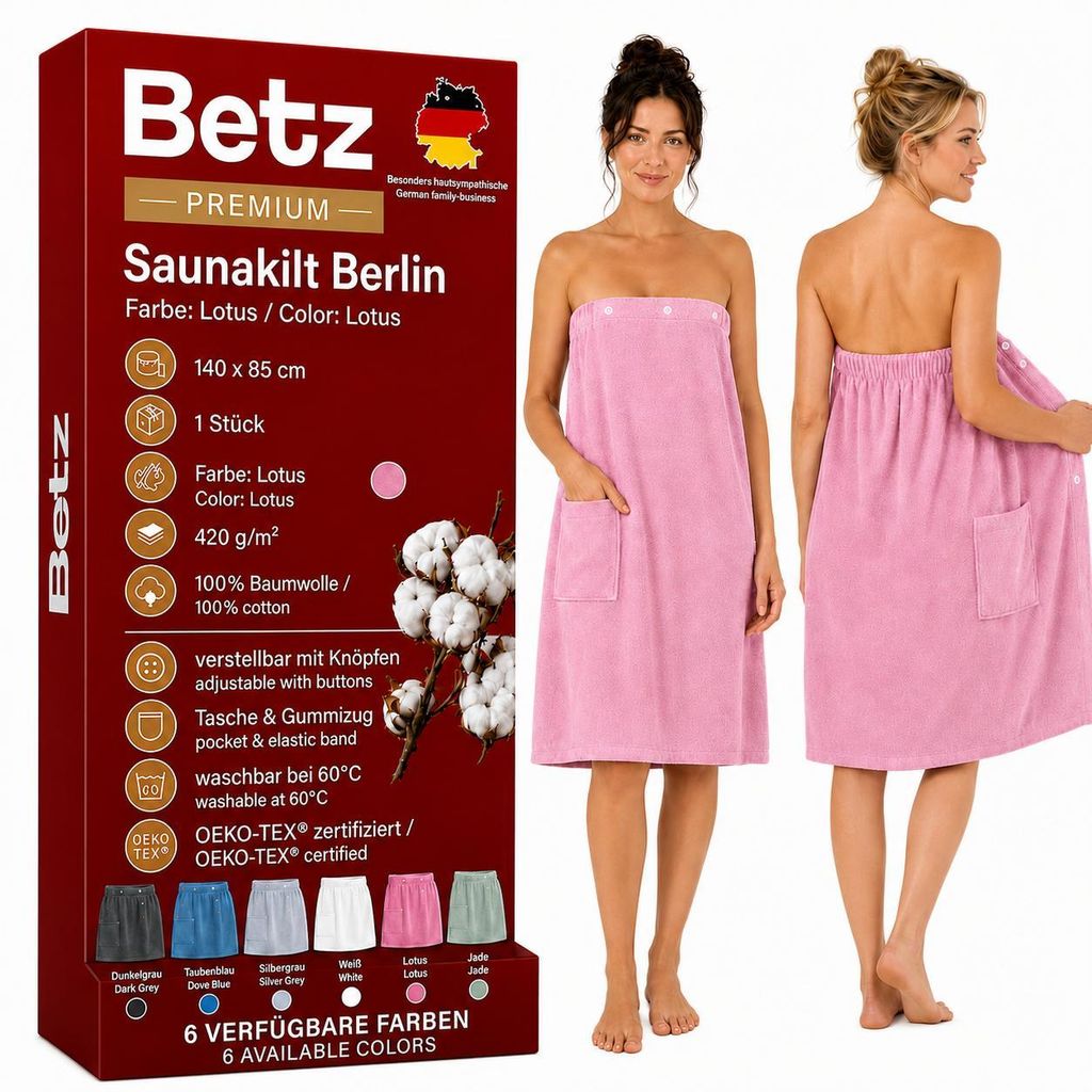 Betz Saunakilt Berlin – Frottee Saunakilt für Damen 100% Produktbild 