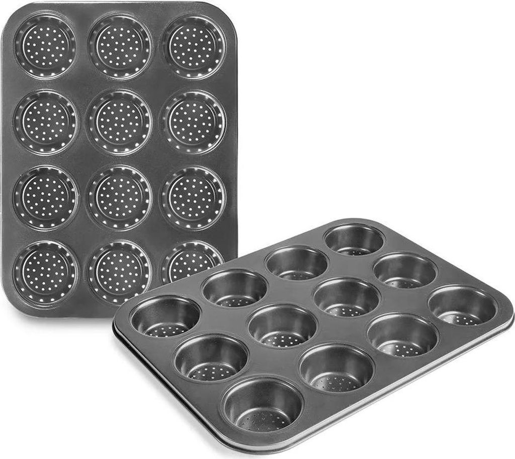 Perforiertes Crous-Muffinblech von Ibili, Stahl, 35 x 26 x 3 cm, grau