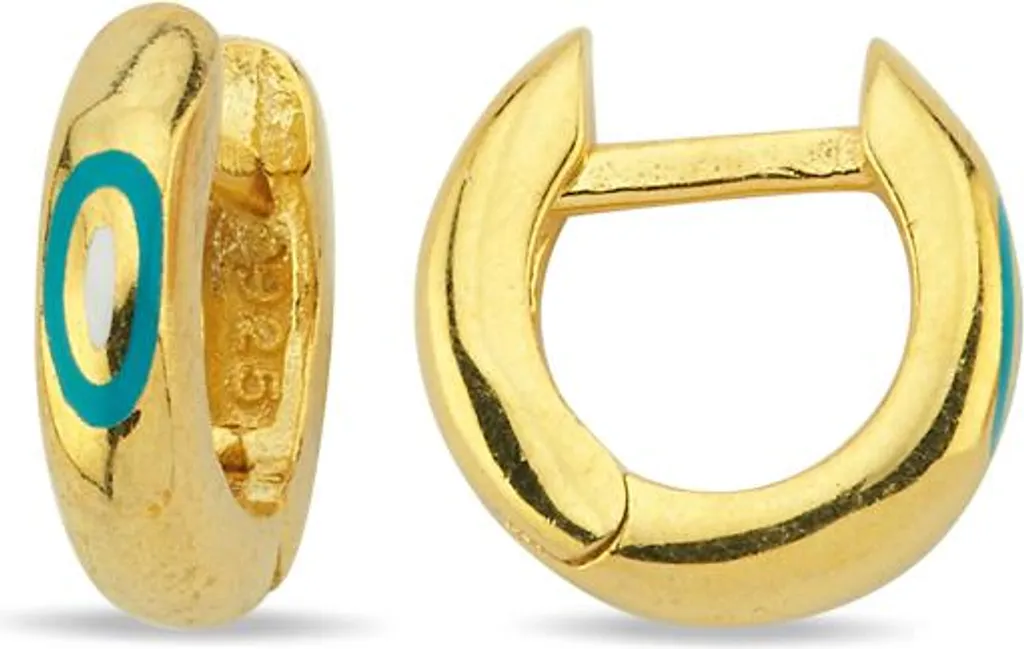 Boucles d'oreilles créoles 925 pour femme avec finitions émail doré