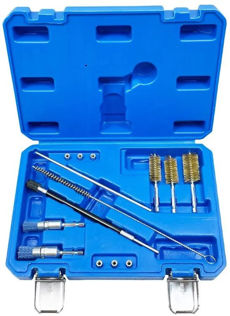 Kit nettoyage injecteurs 14 pièces avec brosses nylon et laiton robustes