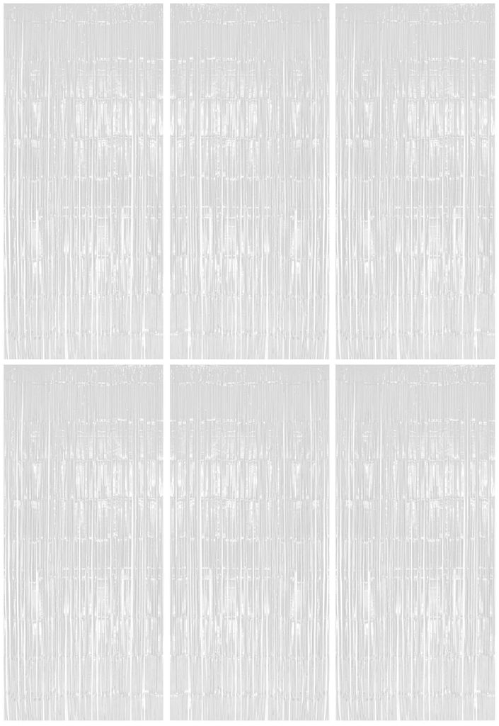 6x Lametta Vorhang - weiß - 91x244 cm Produktbild 