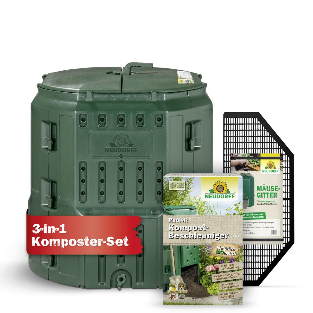 Neudorff Duo Thermokomposter mit Radivit + Mäusegitter Produktbild 