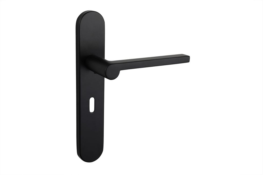 Lavuzo Türgriff Caserta Schwarz mit abgerundetem Schild SL56 - Pro Set