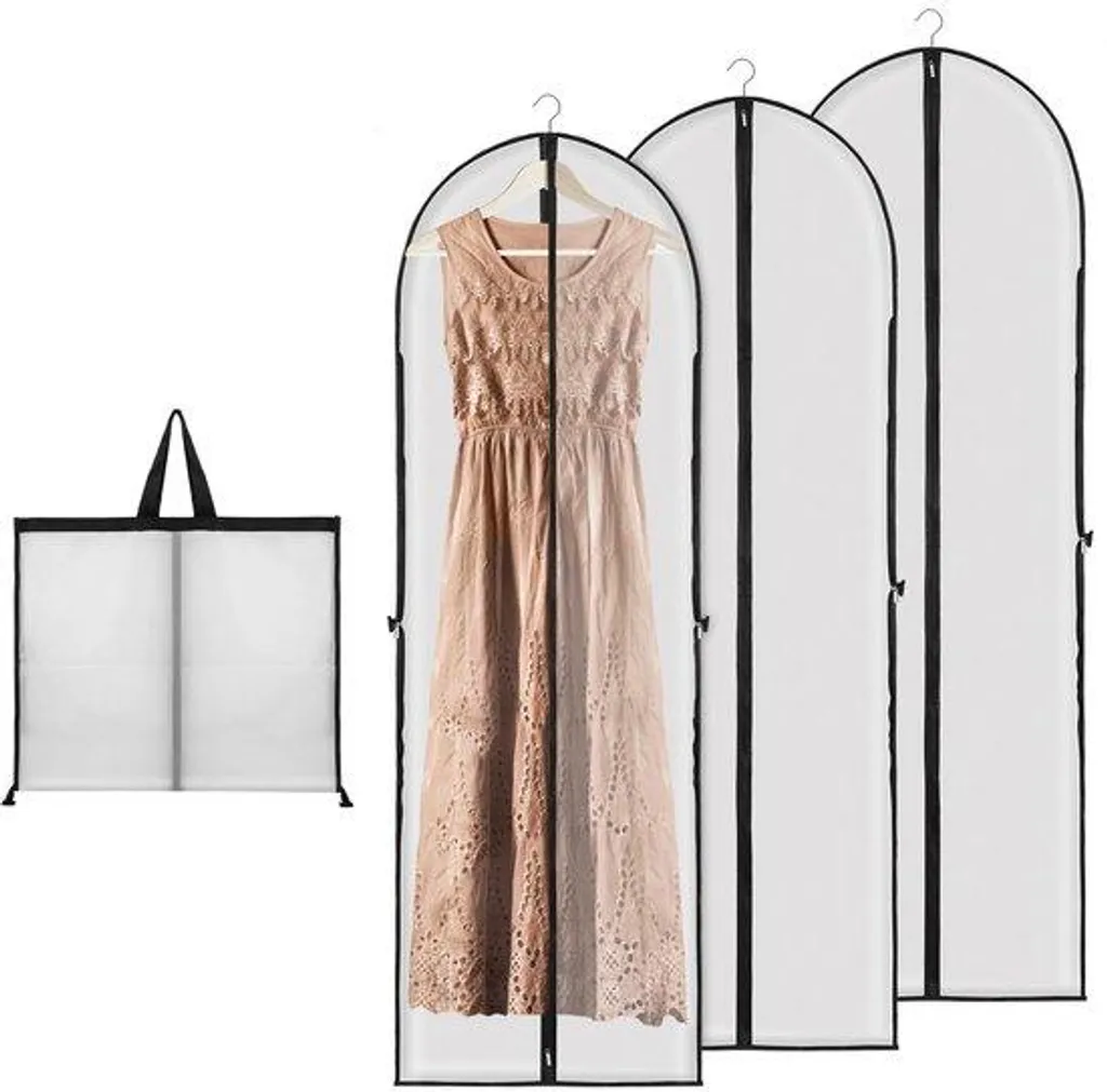 Lot de 3 Housses Vêtements 180cm Haut de Gamme à Fermeture Éclair Zip