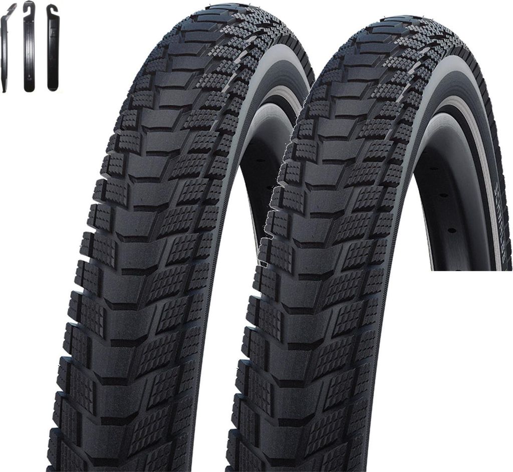 2 x Schwalbe Fahrradreifen Draht Pick Up Performance Schwarz mit Reflex 55-406 ( 20 x 2.15 ) inkl. Reifenheber
