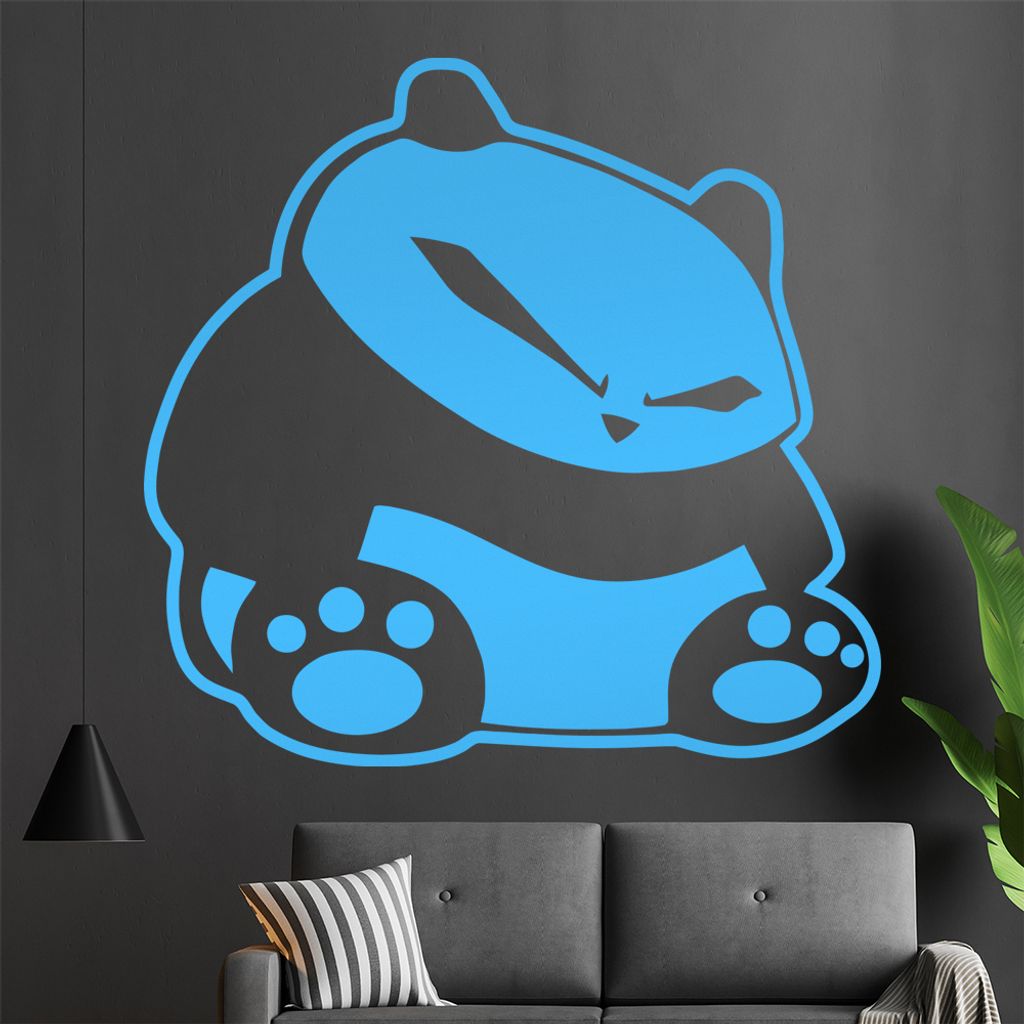 KIWISTAR Fieser Panda Wandtattoo in 6 Größen - Wandaufkleber Wall Sticker - Dekoration, Küche, Wohnzimmer, Schlafzimmer, Badezimmer