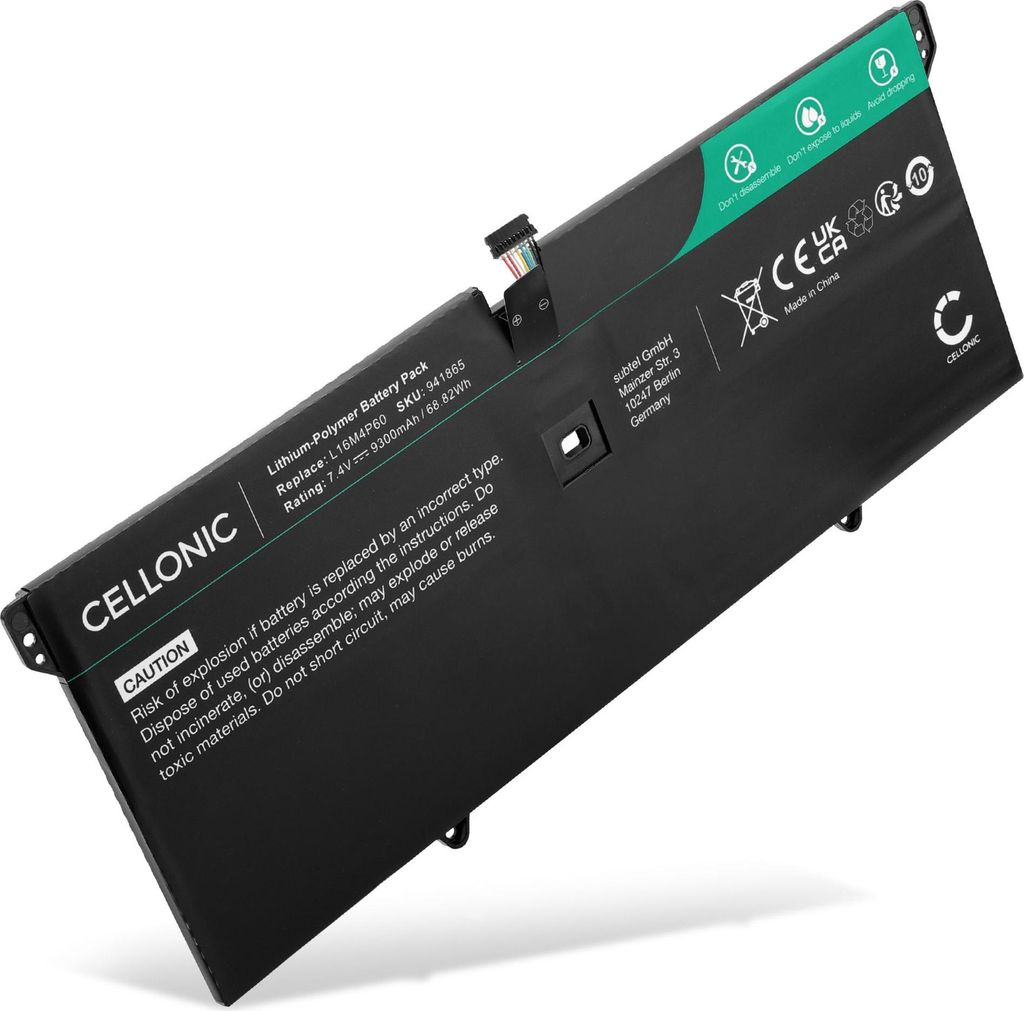 CELLONIC 1x Akku für Notebook Kompatibel mit Lenovo Yoga 920, Yoga 920-13IKB, IdeaPad 700-15ISK, 5B10N01565 - (9300mAh, 7.4V)