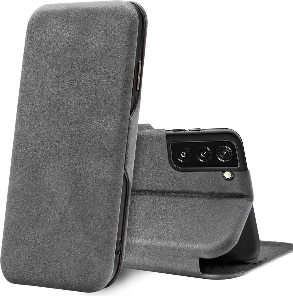 Conie Retro Klapp Tasche für Samsung Galaxy S22 Plus Kartenfach Hülle Rundumschutz in Grau