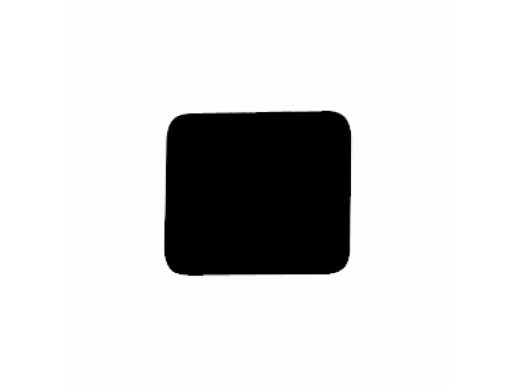 A black square with rounded corners on a white background.
