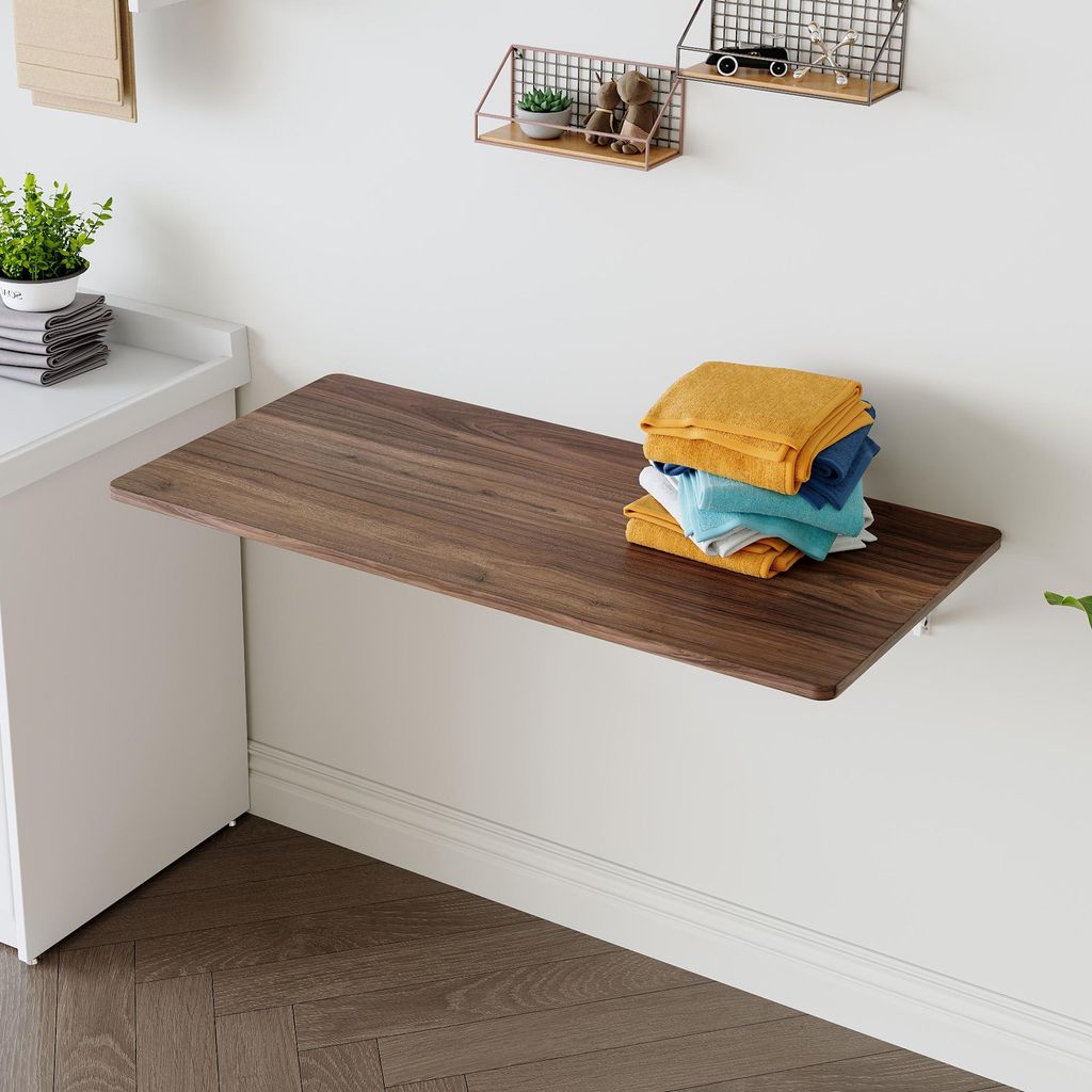 Wandklapptisch weiß klappbarer Schreibtisch aus MDF für Waschküche platzsparender Wandtisch klappbare Arbeitsplatte für Garage Küche Home Office