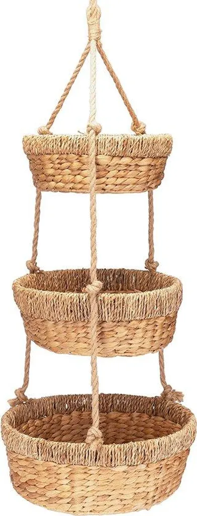 Rangement fruits suspendu en fibres naturelles pour gain de place cuisine