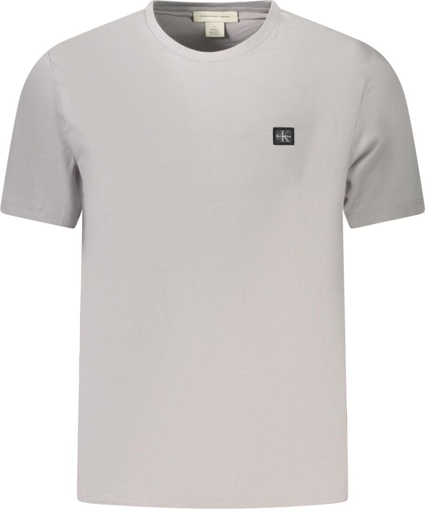 Stilvolles Herren Kurzarm-Shirt in Grau mit Rundhals und Logo