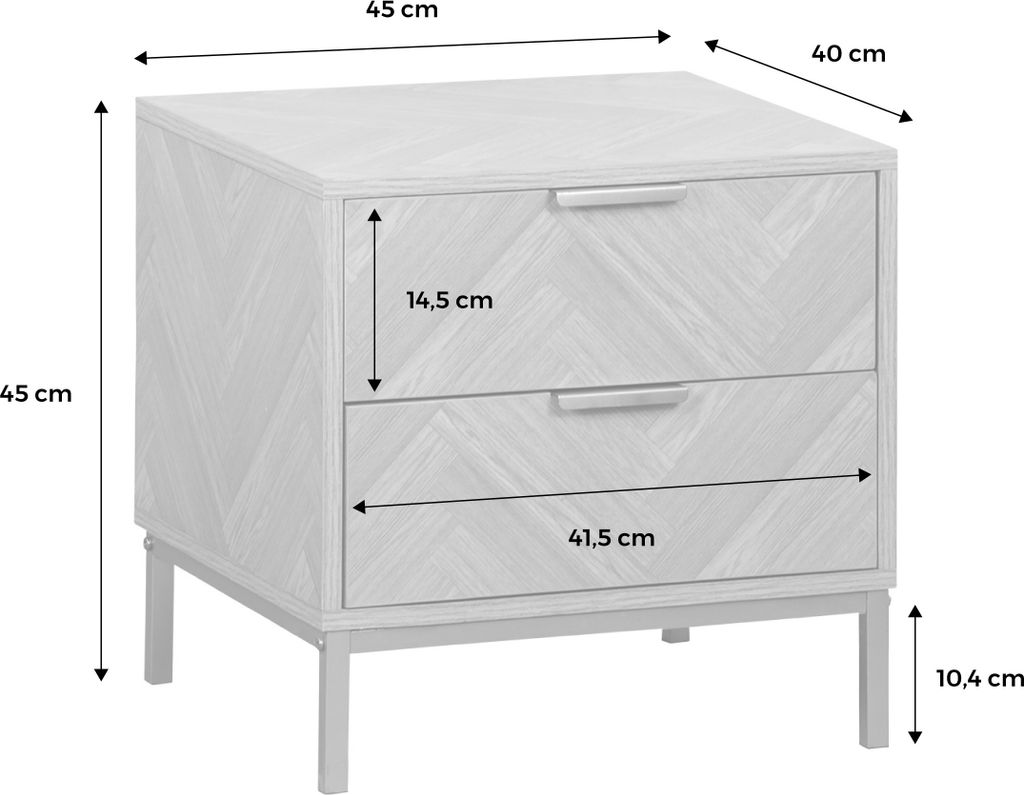 sweeek - 2er-Set Nachttische mit Fischgrät-Nachbildung - Produktbild 8