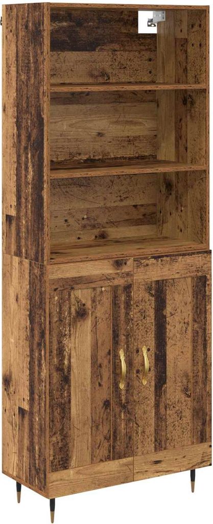 Highboard Altholz 69,5 x 34 x 180 cm Holzwerkstoff