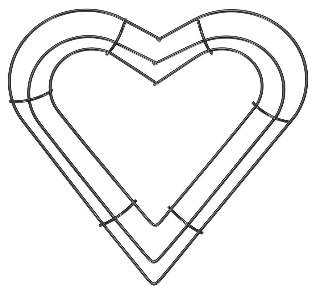 Herzförmiger Traumfänger-Ring 20 cm, Metall, DIY-Bastelreifen, schwarz