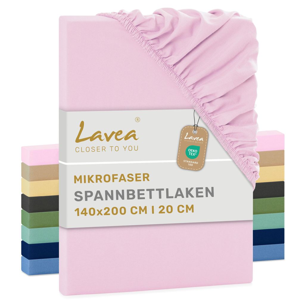 Lavea® Zestaw pościeli satynowej na materac, 140x200 cm, Zdjęcie produktu 