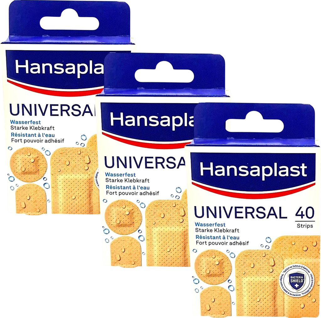 Hansaplast Universal Wasserfestes Pflaster -3x 40 Stück