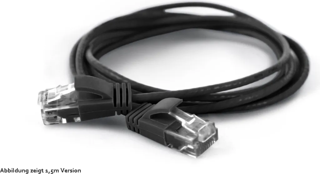 Câble Internet 25m CAT6a pour Longue Distance - Wantec Patchkabel Noir