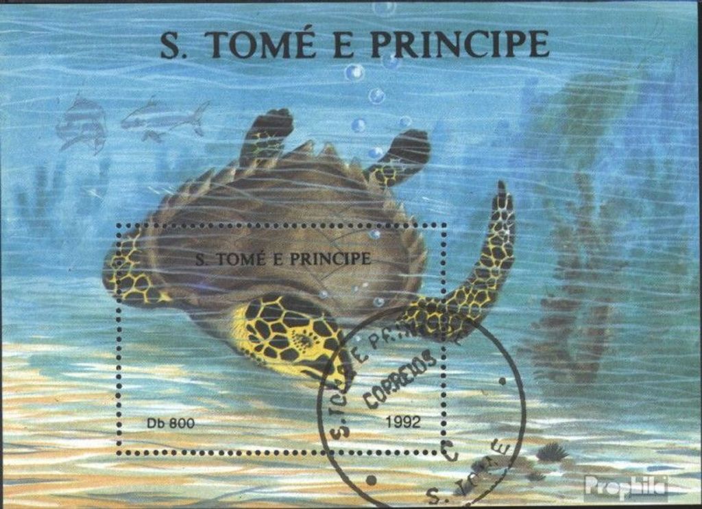 Briefmarken Sao Tome e Principe 1992 Mi Block278 (kompl.Ausg.) gestempelt Freimarken: Fauna und Flora