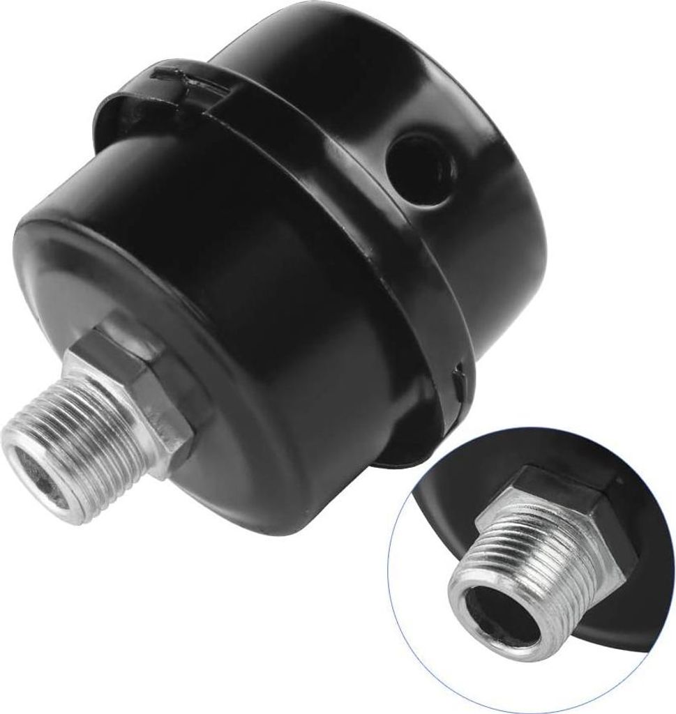 Stück 3/8" (16 mm) Luftkompressor-Filter-Schalldämpfer, Luftkompressor-Saugfilter zur Verwendung am Luftkompressoreinlass, um Staub abzuschirmen ...