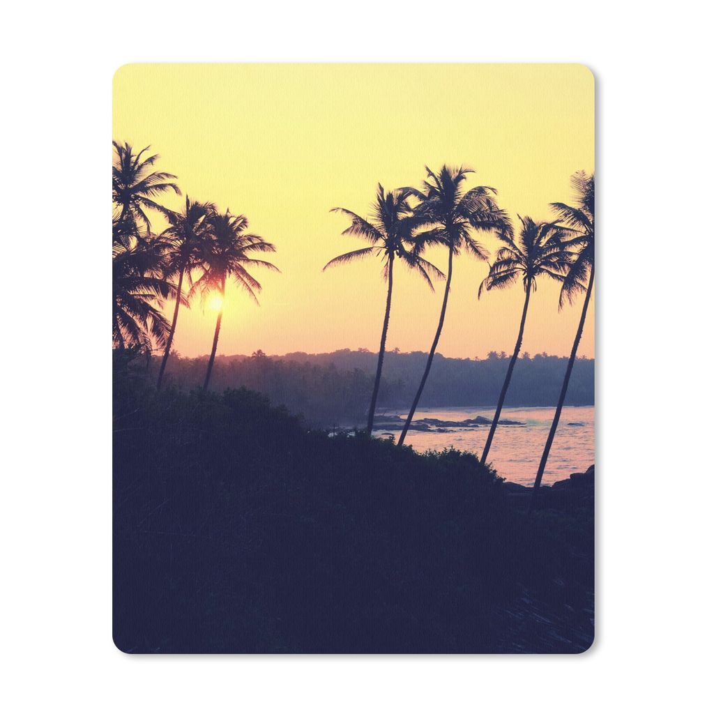 MuchoWow Mauspad Mousepad Meer - Palme - Abend - Landschaft 19x23 cm - Mousepads - Maus Mat - Pad - Mausunterlage - Mauspads - Spielen