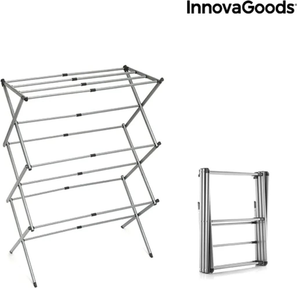 Étendoir à linge extensible 3 niveaux de hauteur en métal robuste - 21