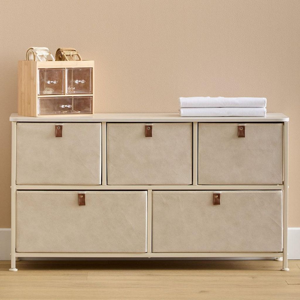 Eazy Living Komoda s 5 koši Verdun Beige Obrázek produktu 